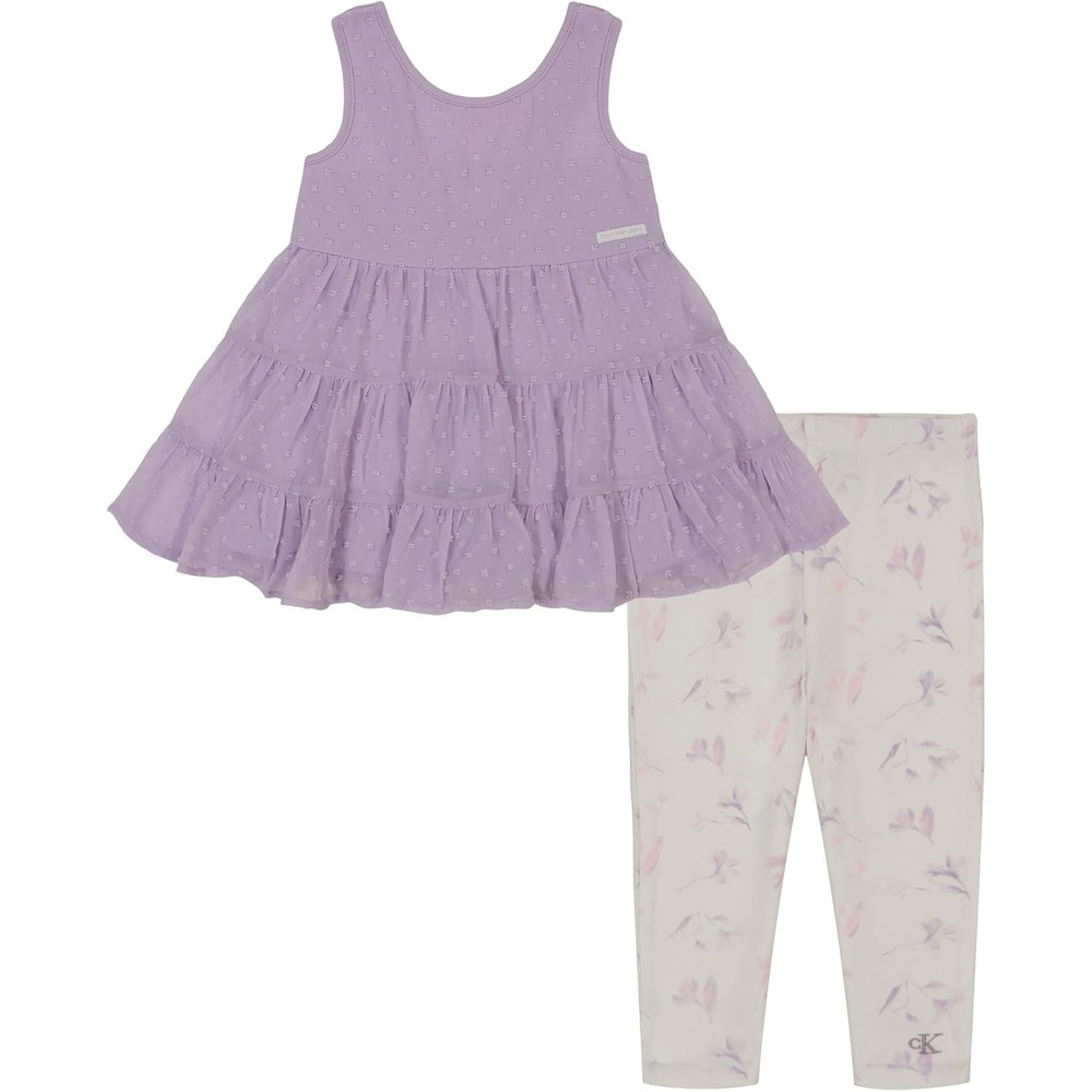 image:imageCalvin Klein Baby Girls 2piece Set Top and Capri LeggingsPetal  White
