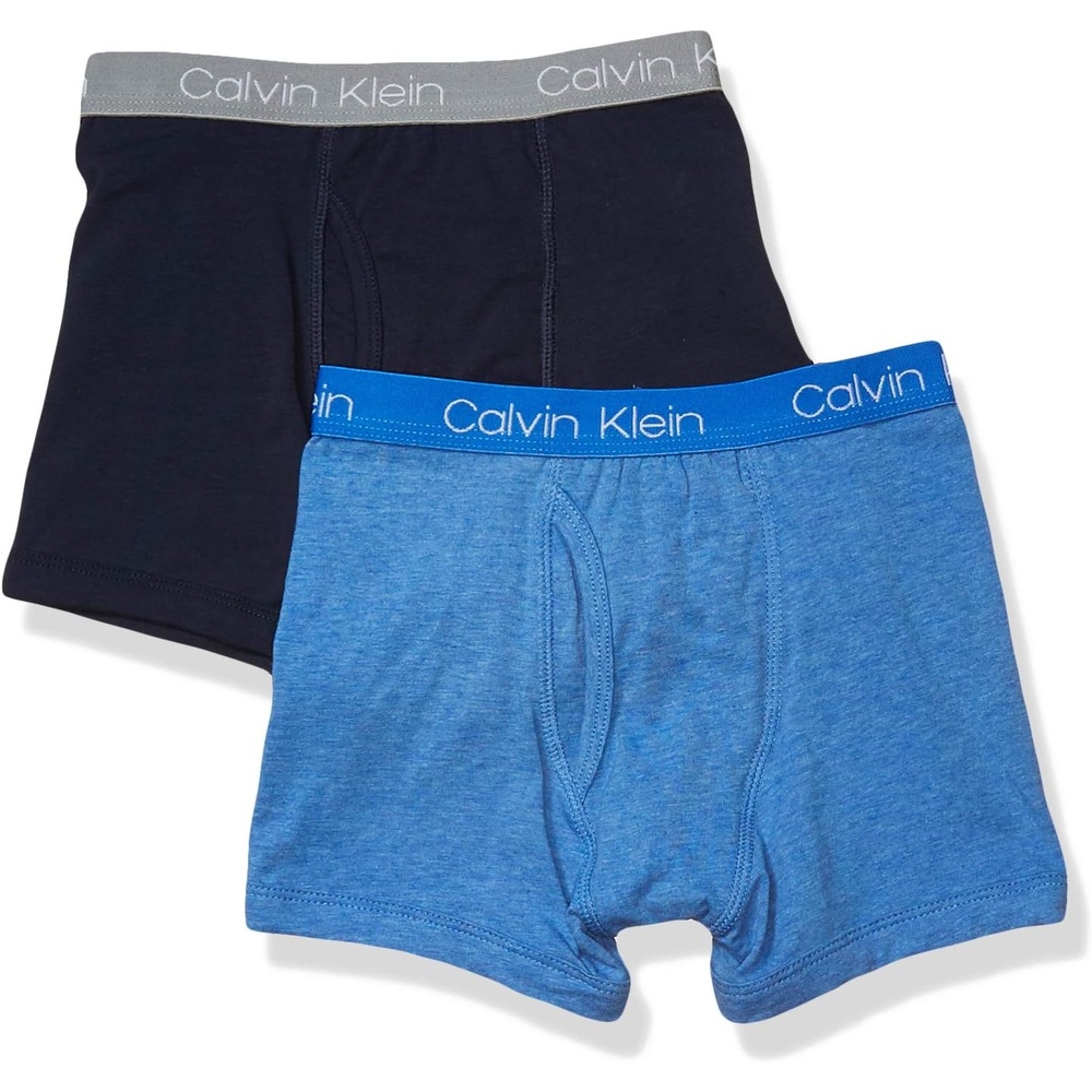image:imageCalvin Klein Boys Boxer Briefs TwoPack2 Pack  Blue Heather  Black Iris