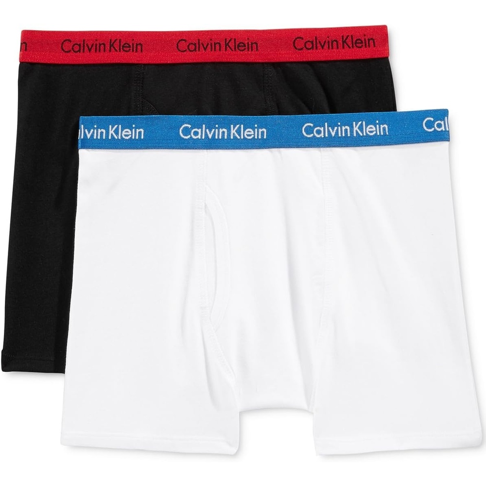 image:imageCalvin Klein Boys Boxer Briefs TwoPackBlack Red LogoWhite Blue Logo
