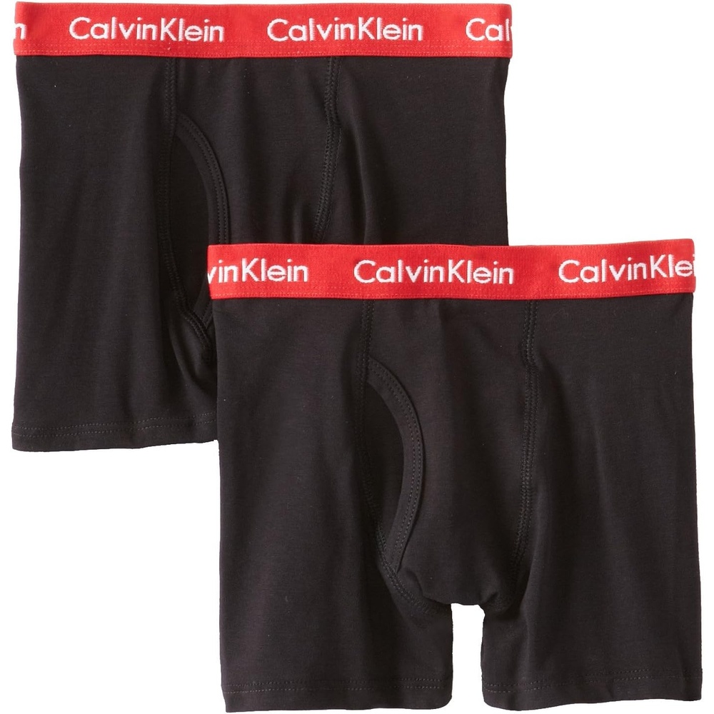 image:imageCalvin Klein Boys Boxer Briefs TwoPackBlack RedWhite