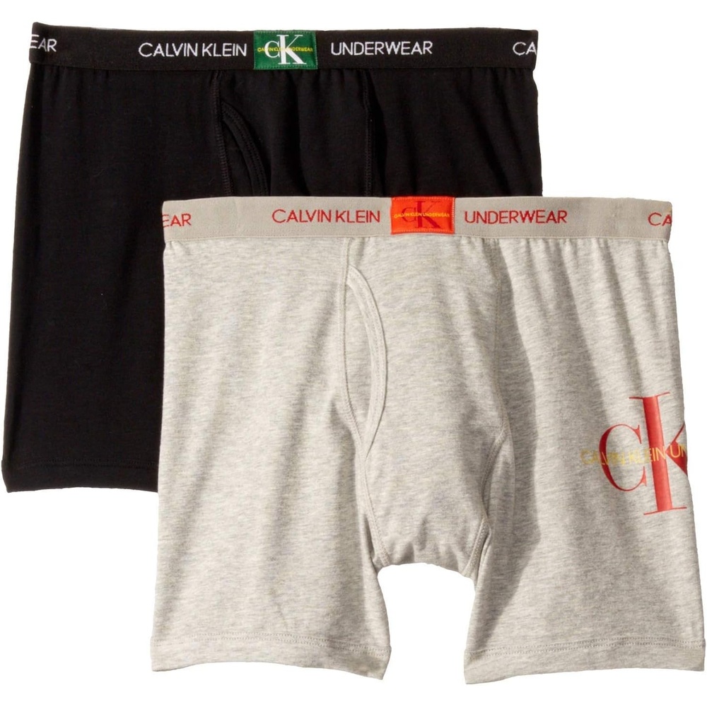 image:imageCalvin Klein Boys Boxer Briefs TwoPackBlackHeather Gray