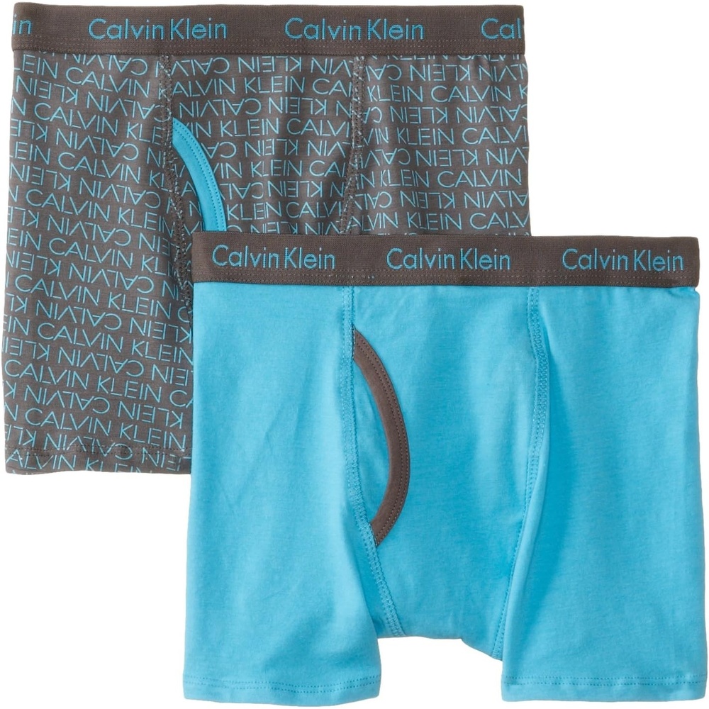 image:imageCalvin Klein Boys Boxer Briefs TwoPackBlueGrey Logo
