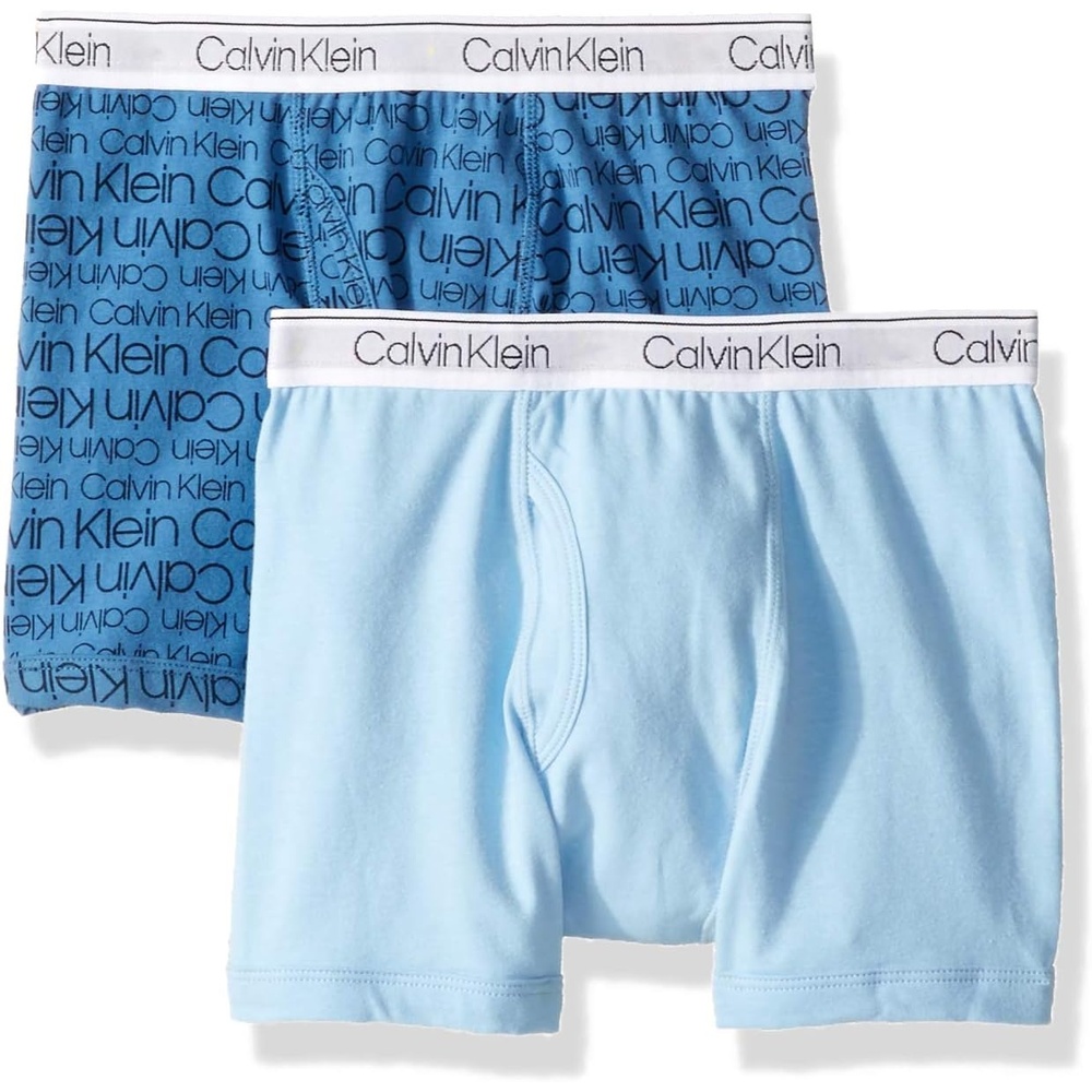 image:imageCalvin Klein Boys Boxer Briefs TwoPackCk Logo Print Blue BellBlue Bell