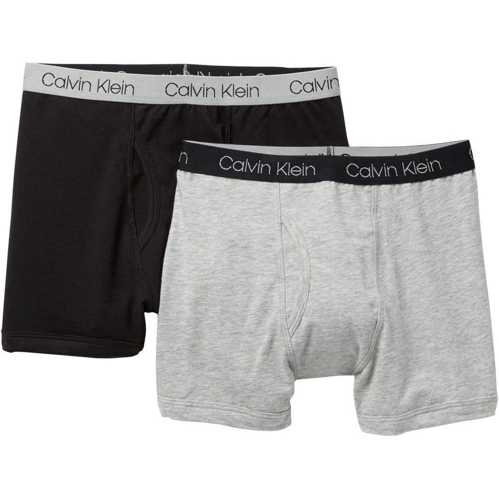 image:imageCalvin Klein Boys Boxer Briefs TwoPackHgreyBlackGrey