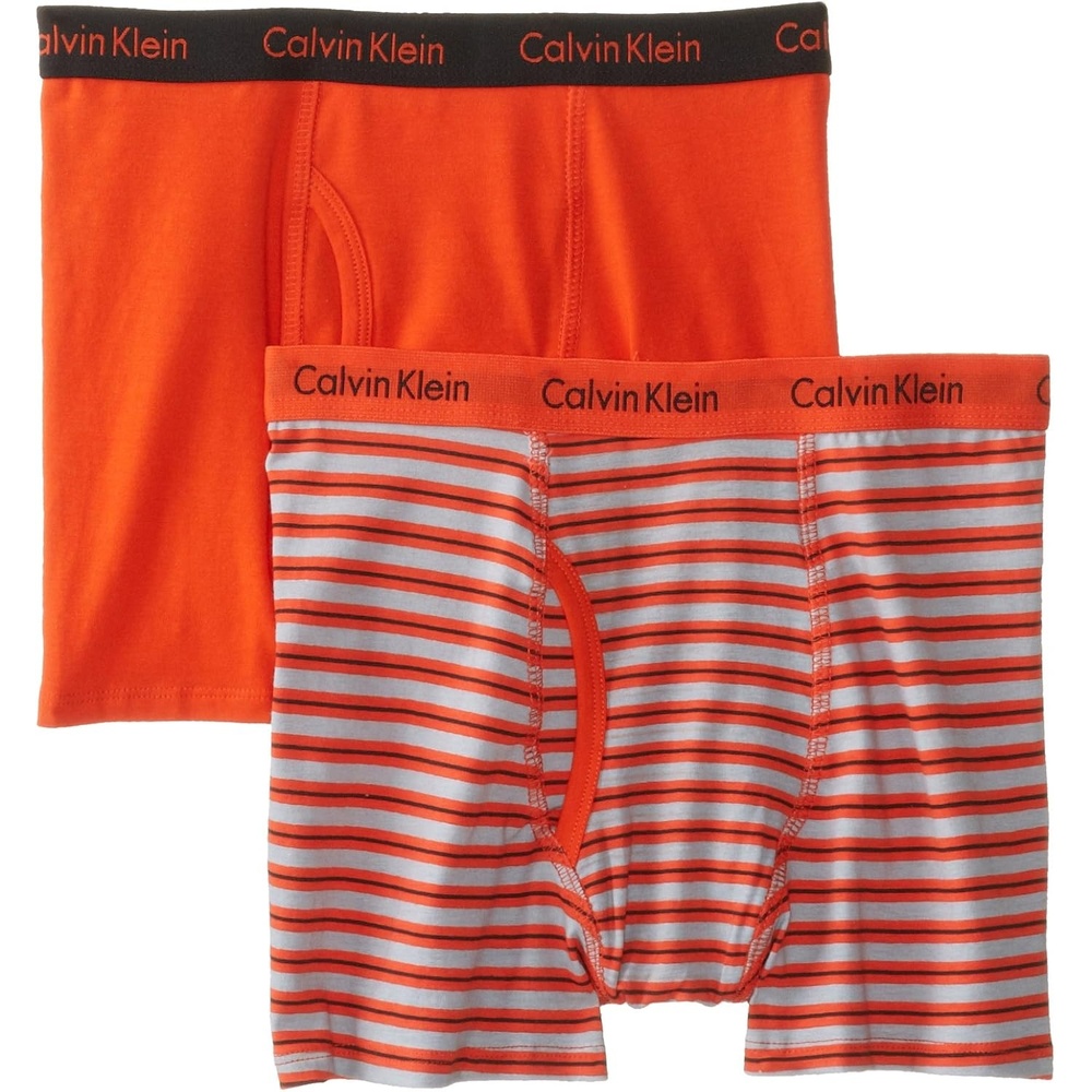 image:imageCalvin Klein Boys Boxer Briefs TwoPackRed Stripes GreyBlack