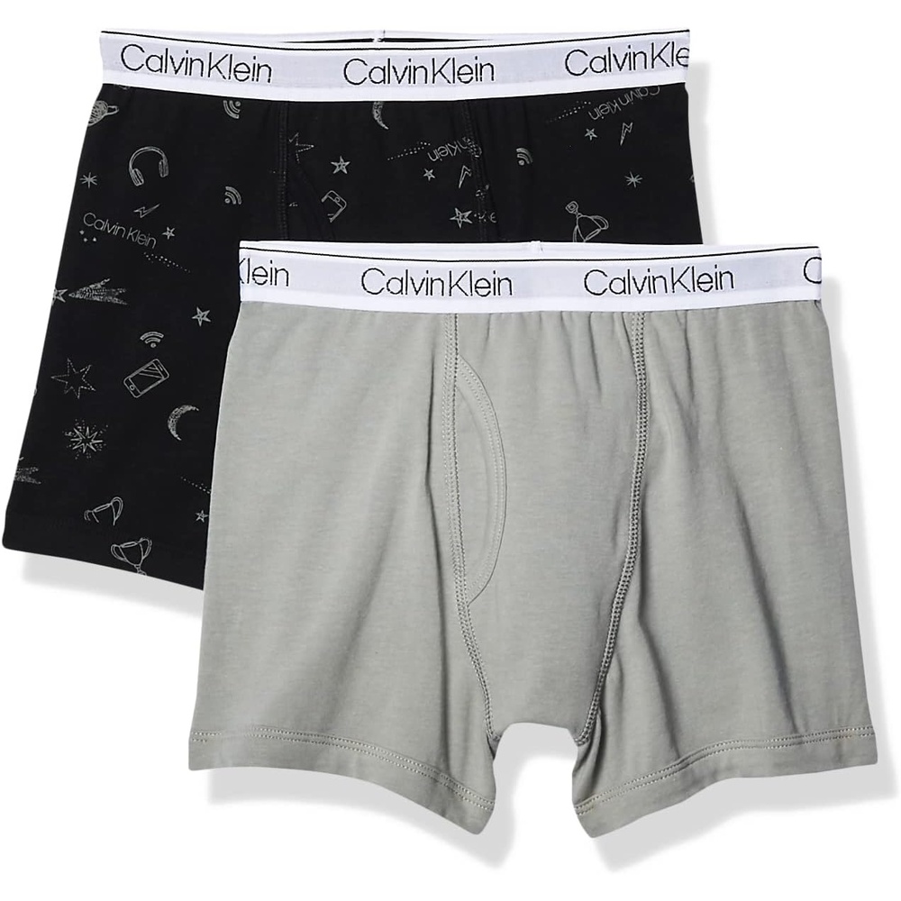 image:imageCalvin Klein Boys Boxer Briefs TwoPackStatementNetural Gray