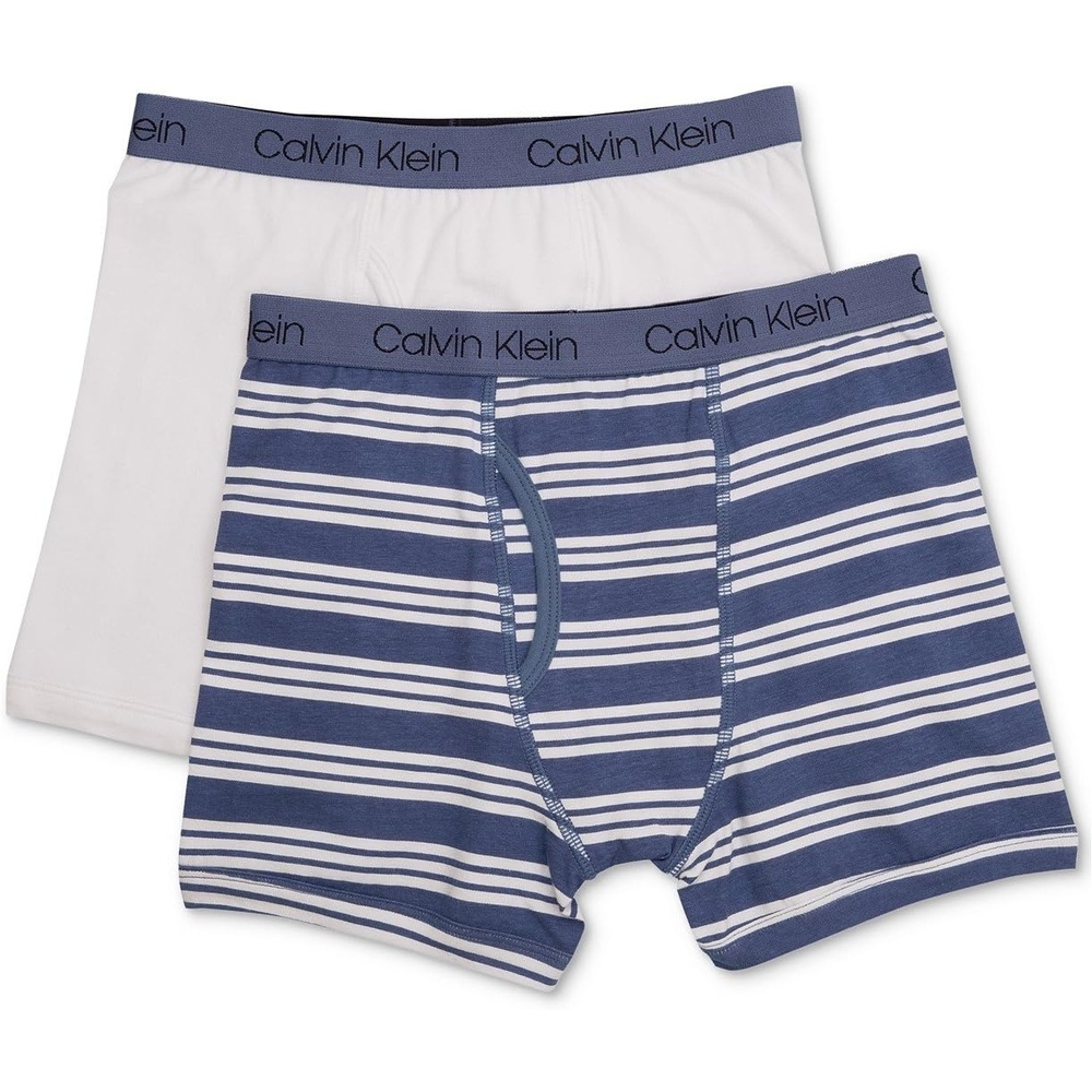 image:imageCalvin Klein Boys Boxer Briefs TwoPackWhiteHeather Gray