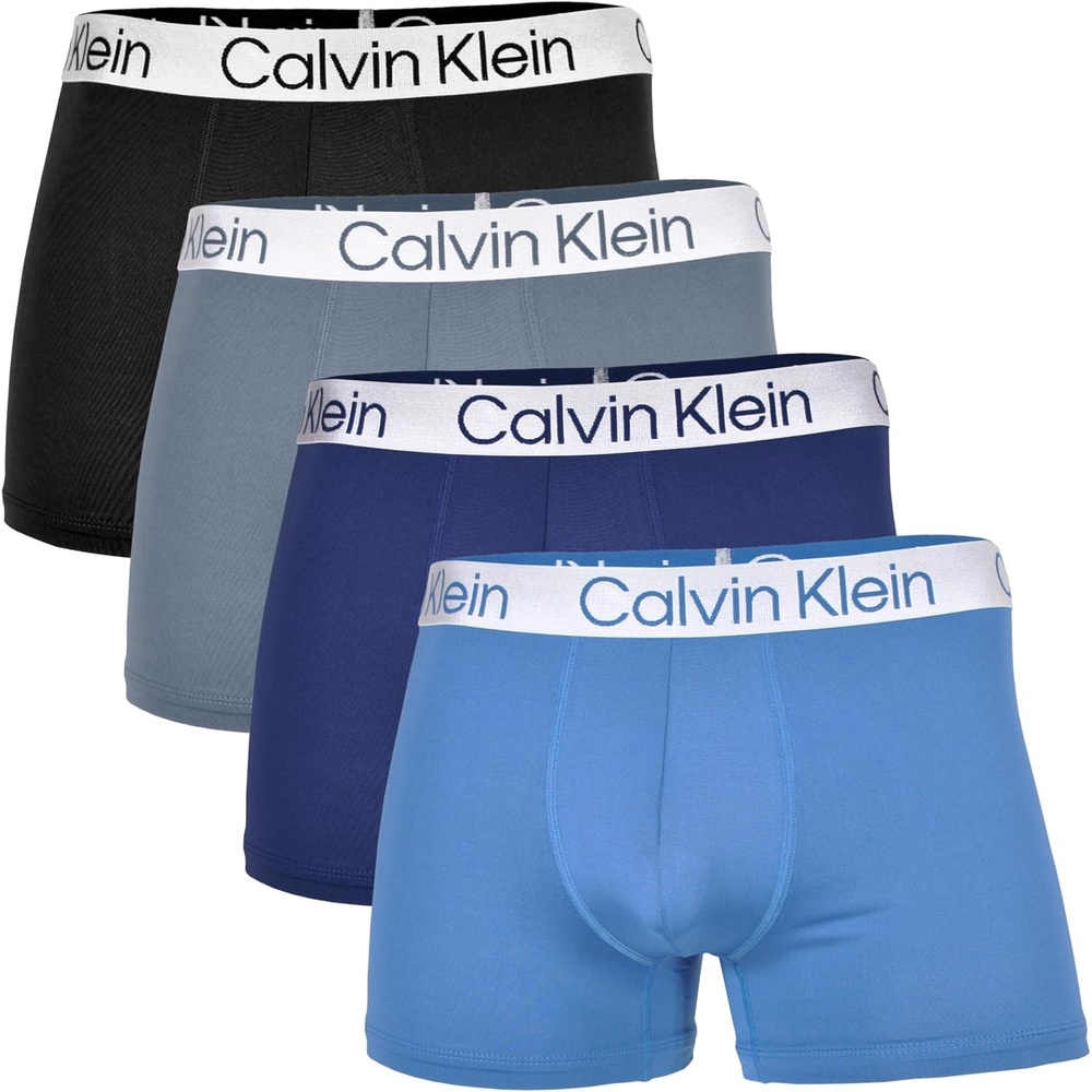 image:imageCalvin Klein Chromatic Microfiber Stretch 4Pack TrunksBlack Turbulence Peacoat Delft