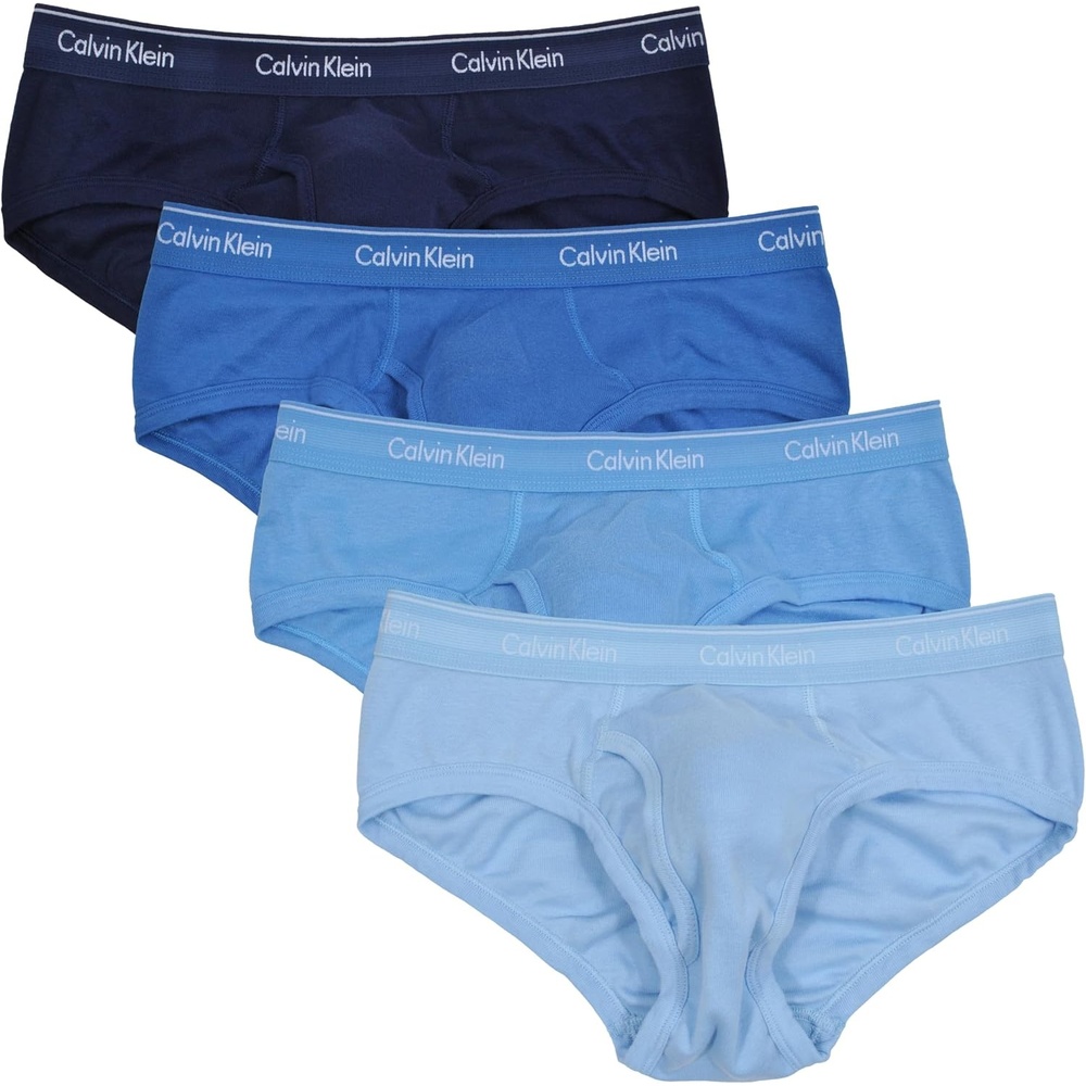 image:imageCalvin Klein Cotton Classic Fit 4Pack Hip BriefBlue Assorted