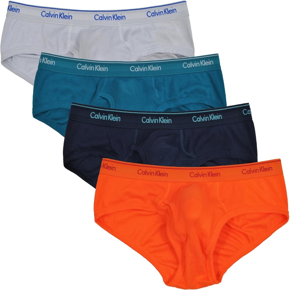 image:imageCalvin Klein Cotton Classic Fit 4Pack Hip BriefGreyGreenBlueOrange