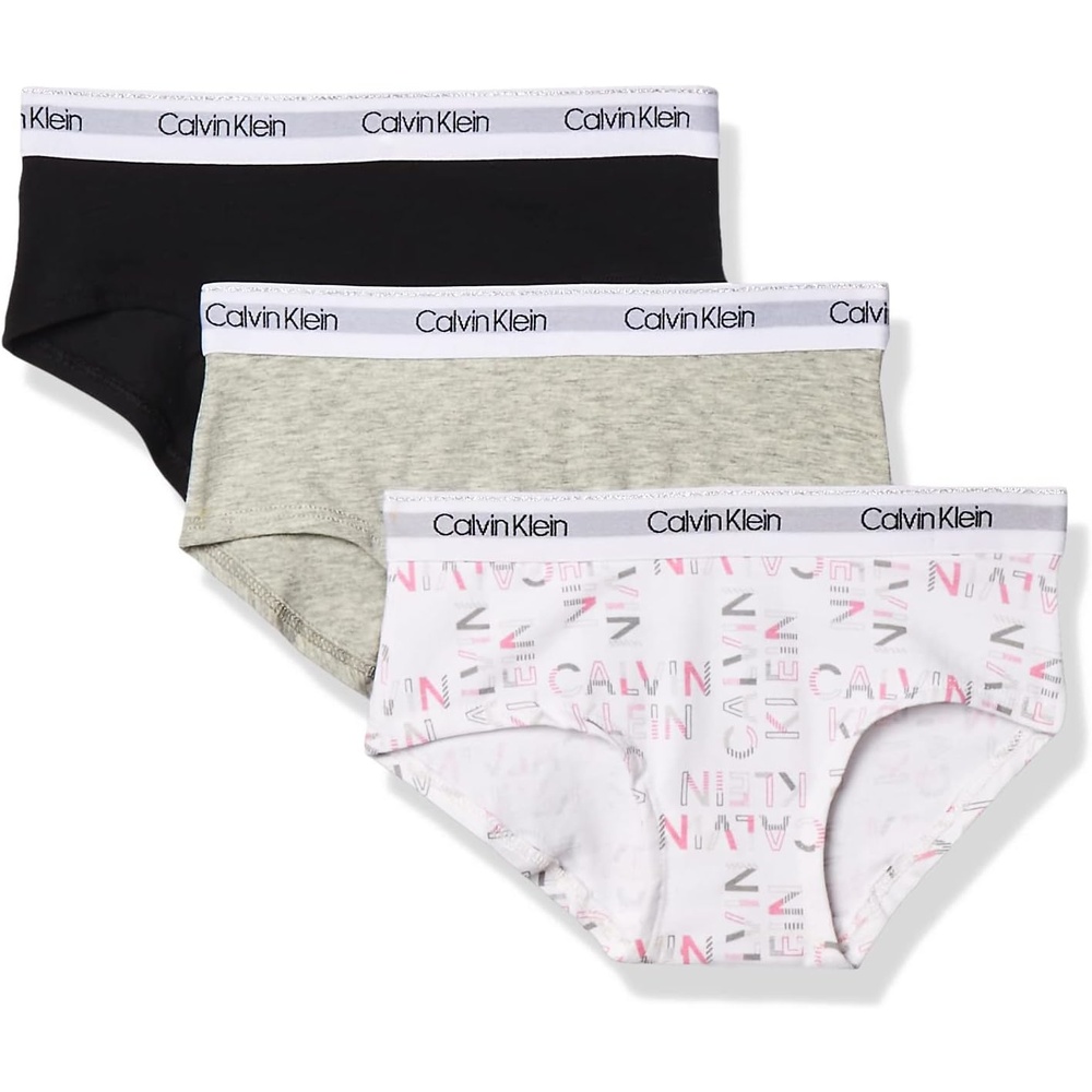 image:imageCalvin Klein Girls 3Pack Hipster Little KidsBig KidsHeatherBlack