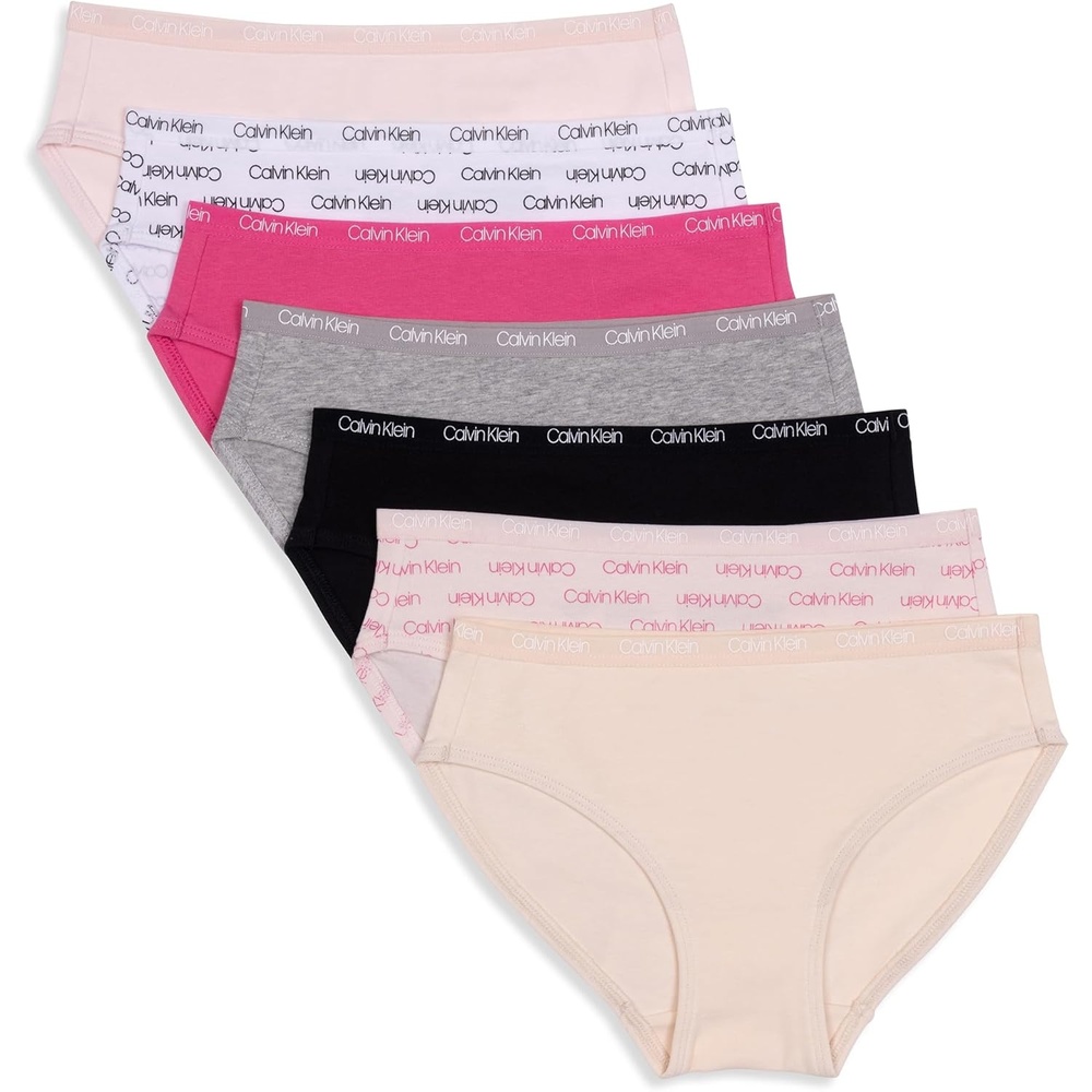 image:imageCalvin Klein Girls Bikini Cotton Bikini Stretch Underwear Set of 7 Sizes SXLMulticolor