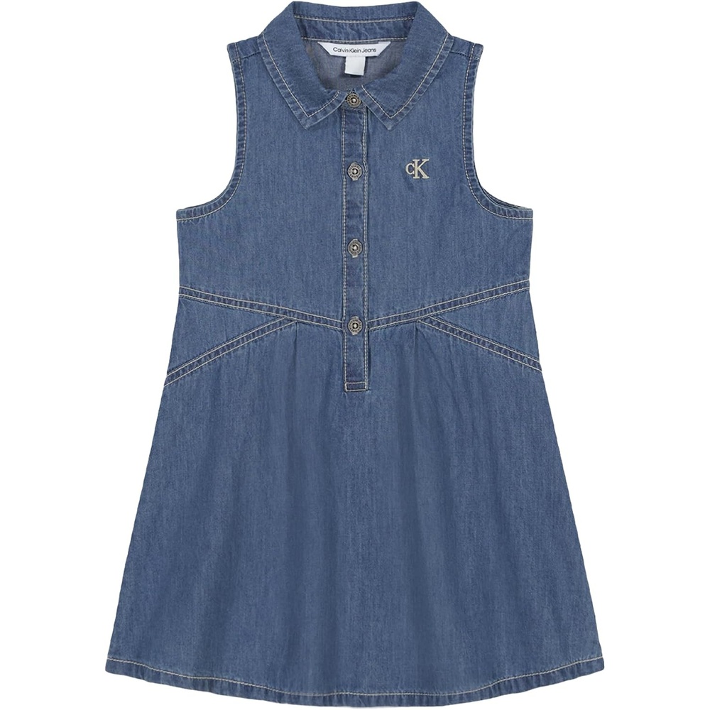 image:imageCalvin Klein Girls Calvin Klein Woven Dress with Diaper CoverCirrus