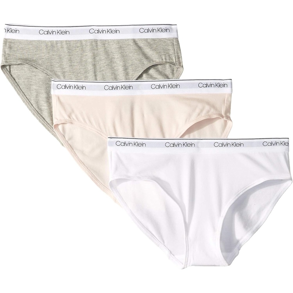image:imageCalvin Klein Girls Modern Cotton Bikini PantyCrystal PinkClassic WhiteHeather Grey