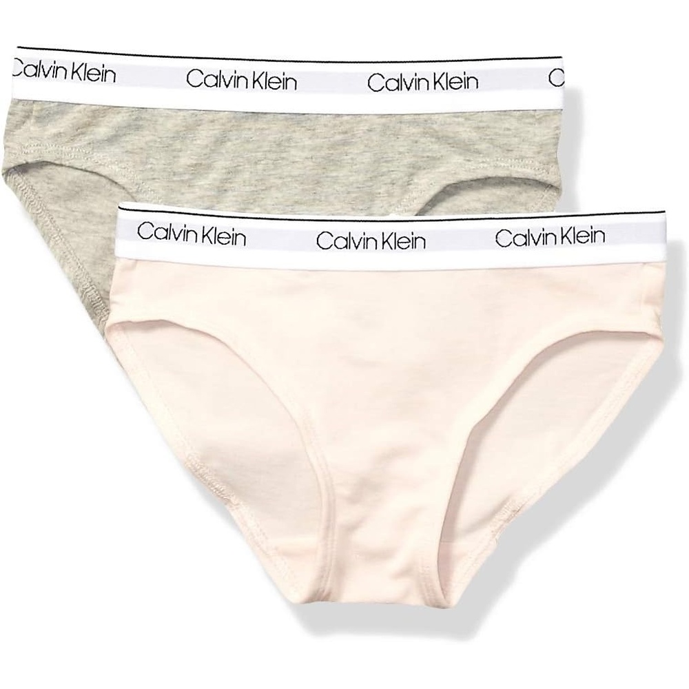 image:imageCalvin Klein Girls Modern Cotton Bikini PantyCrystal PinkHeather Grey