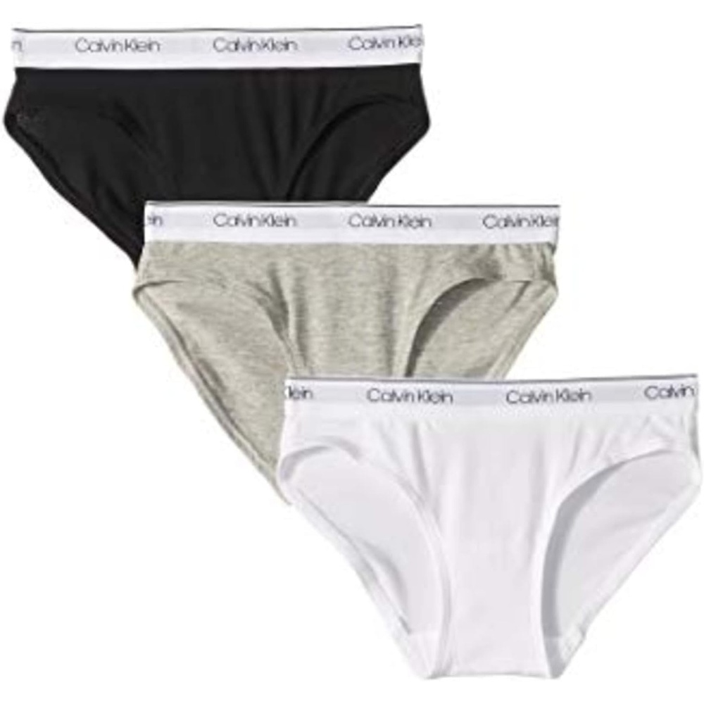 image:imageCalvin Klein Girls Modern Cotton Bikini PantyHeather GrayWhiteBlack