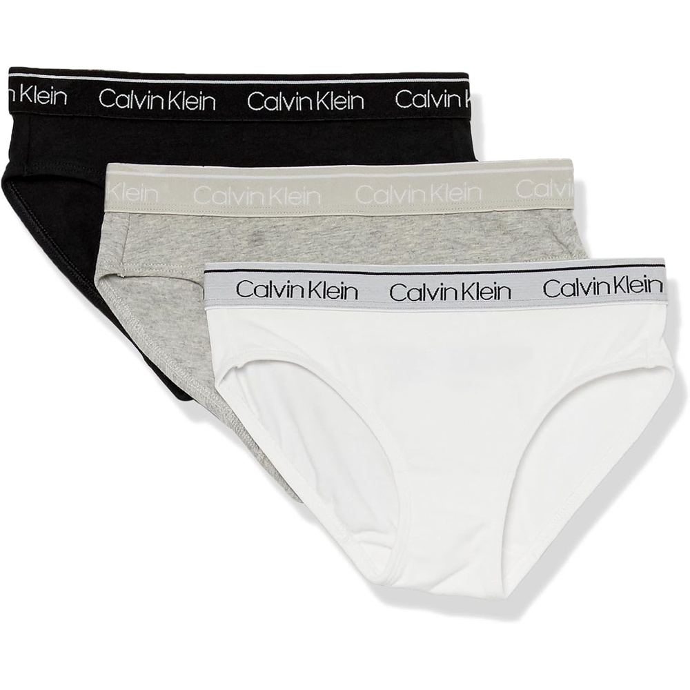 image:imageCalvin Klein Girls Modern Cotton Bikini PantyHeather GreyWhiteBlack