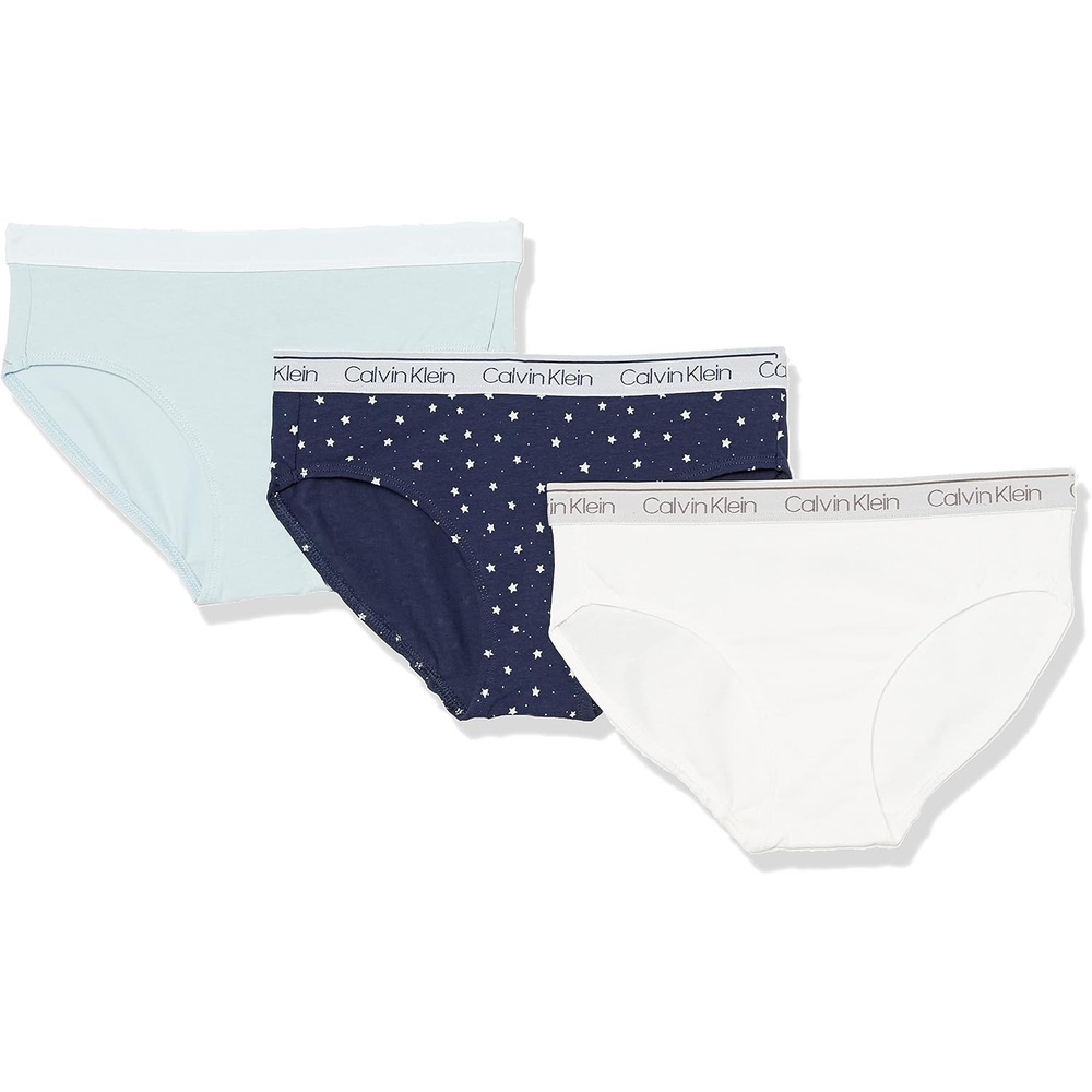image:imageCalvin Klein Girls Modern Cotton Bikini PantyNavy StarsLight BlueWhite