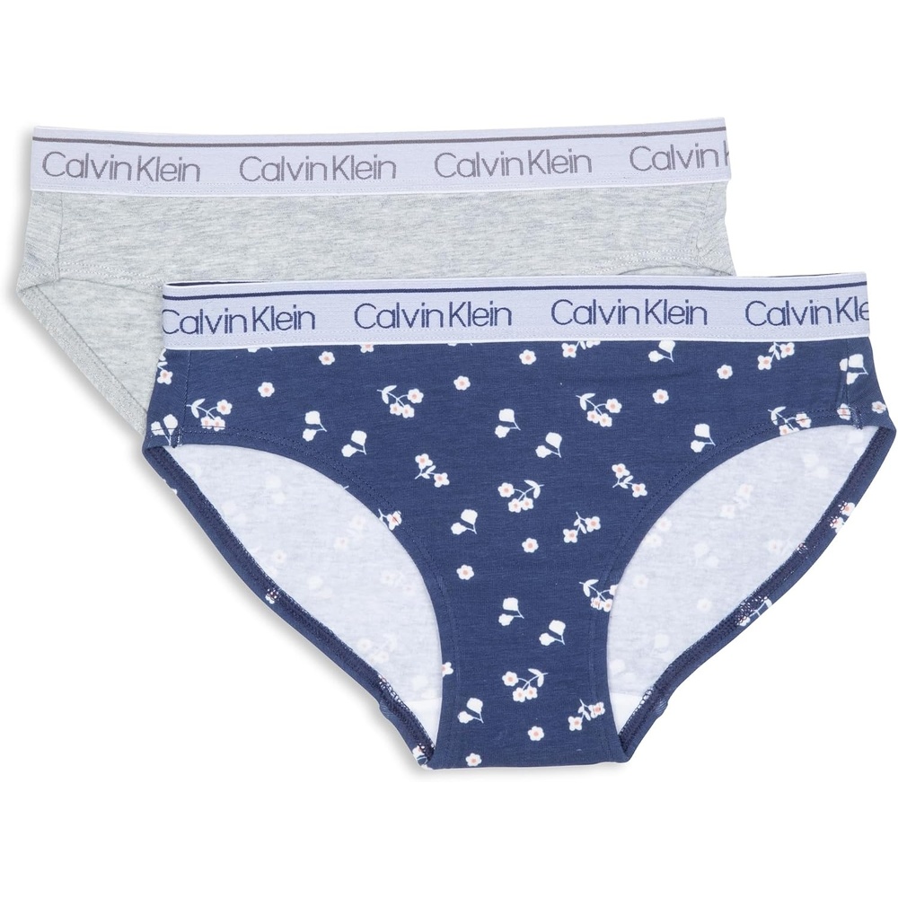 image:imageCalvin Klein Girls Modern Cotton Bikini PantyWild FlowerHeather Grey