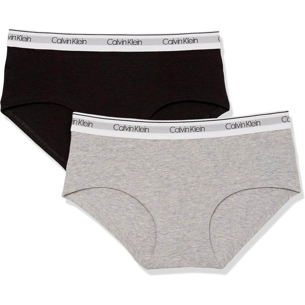 image:imageCalvin Klein Girls Modern Cotton Hipster Underwear 2packHeather GreyBlack