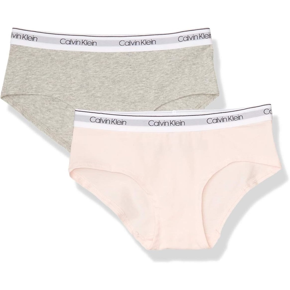 image:imageCalvin Klein Girls Modern Cotton Hipster Underwear 2packHeather GreyHeather BlueWhite