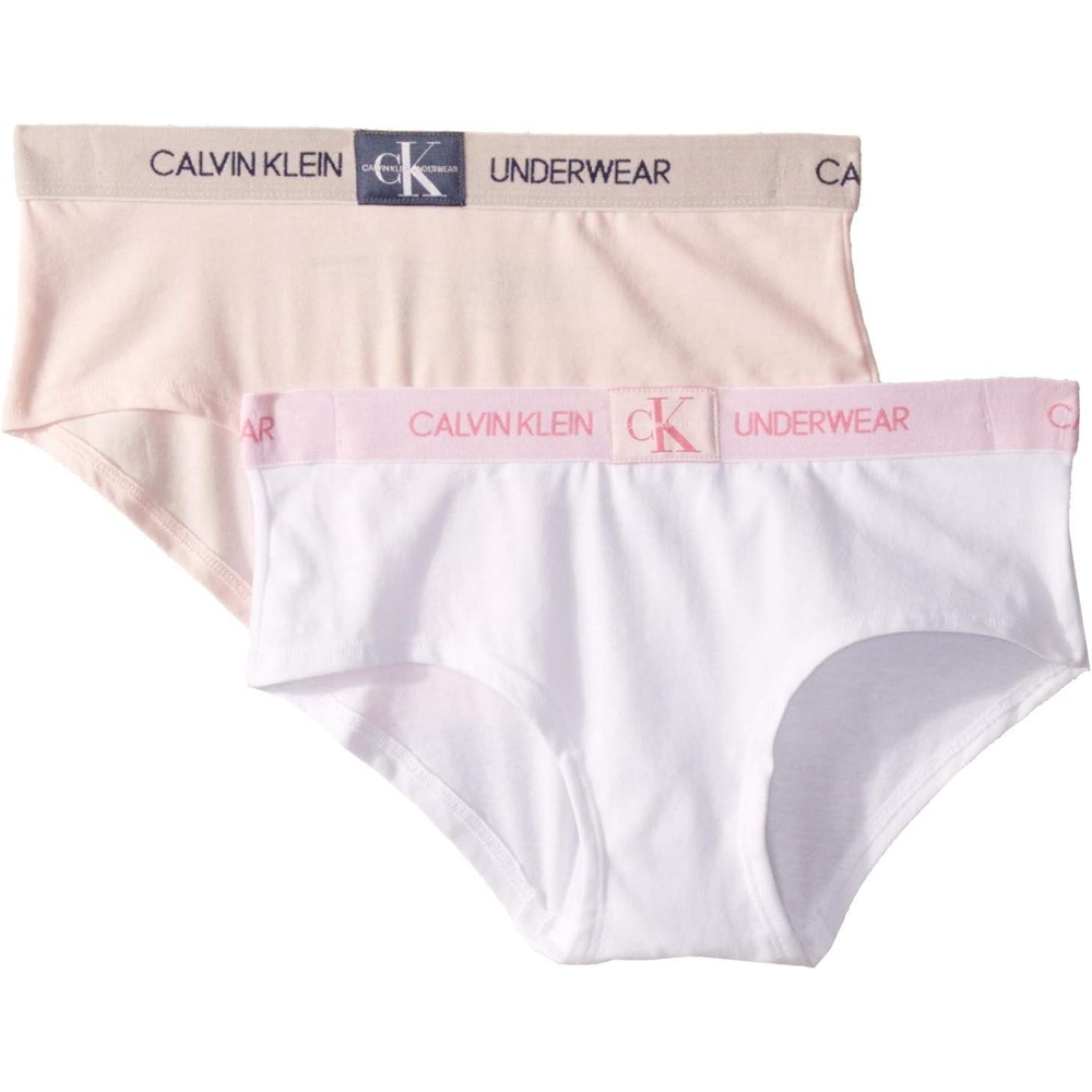 image:imageCalvin Klein Girls Modern Cotton Hipster Underwear 2packWhiteCrystal Pink