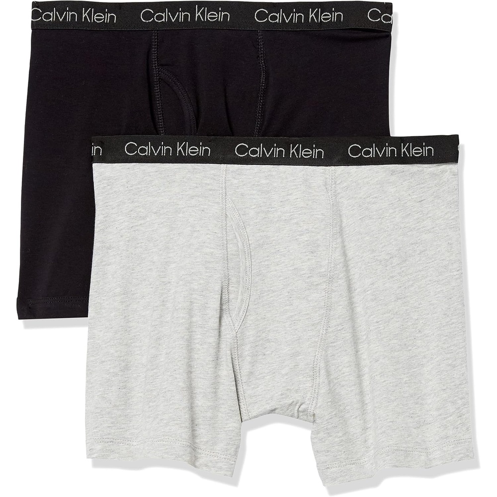 image:imageCalvin Klein Kids Boys Modern Cotton Boxer Brief Underwear 2PackBlack Logo TiedyeCastlerock