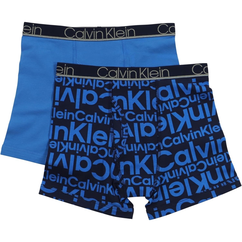 image:imageCalvin Klein Kids Boys Modern Cotton Boxer Brief Underwear 2PackBlue Ck LogoBlue