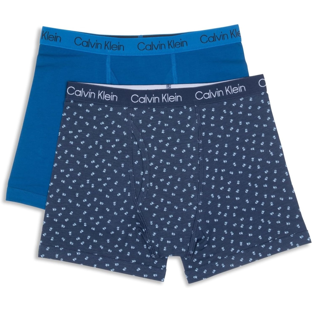 image:imageCalvin Klein Kids Boys Modern Cotton Boxer Brief Underwear 2PackCk Letters BlueCobalt Sapphire