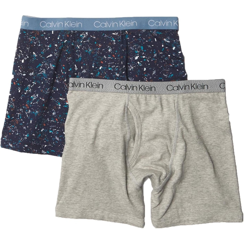 image:imageCalvin Klein Kids Boys Modern Cotton Boxer Brief Underwear 2PackHeather GreyPrtypt