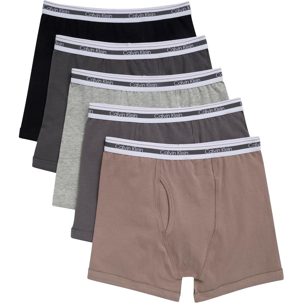 image:imageCalvin Klein Kids Boys Modern Cotton Boxer Brief Underwear 5PackBlackDusted FoxHeather GrayMagnetCastlerock