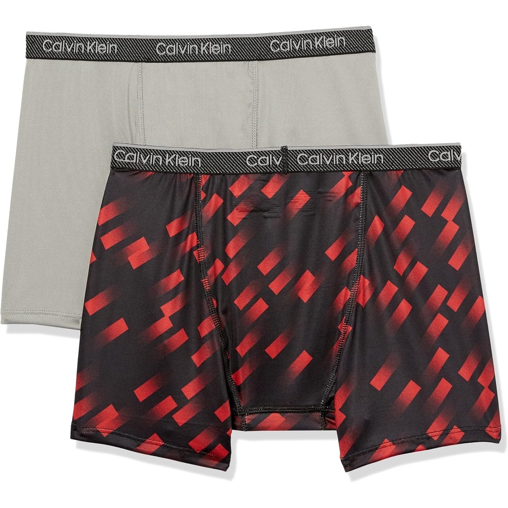 image:imageCalvin Klein Kids Boys Performance Boxer Brief Underwear 2PackBlack DigiNeutral Grey