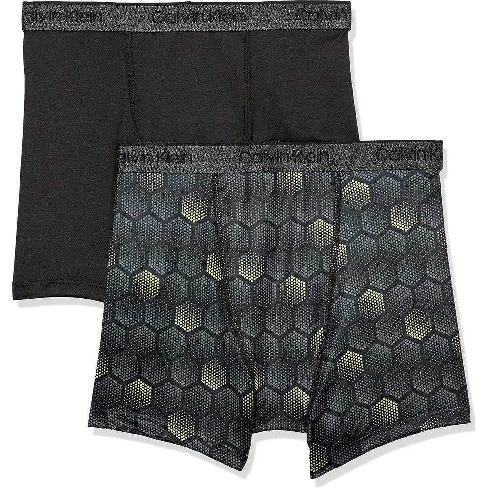 image:imageCalvin Klein Kids Boys Performance Boxer Brief Underwear 2PackBlack HexagonBlack