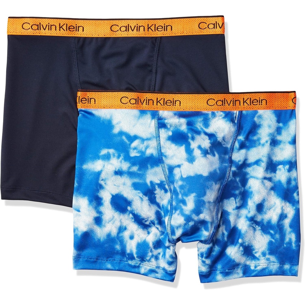 image:imageCalvin Klein Kids Boys Performance Boxer Brief Underwear 2PackBlack IrisCool Tie Dye