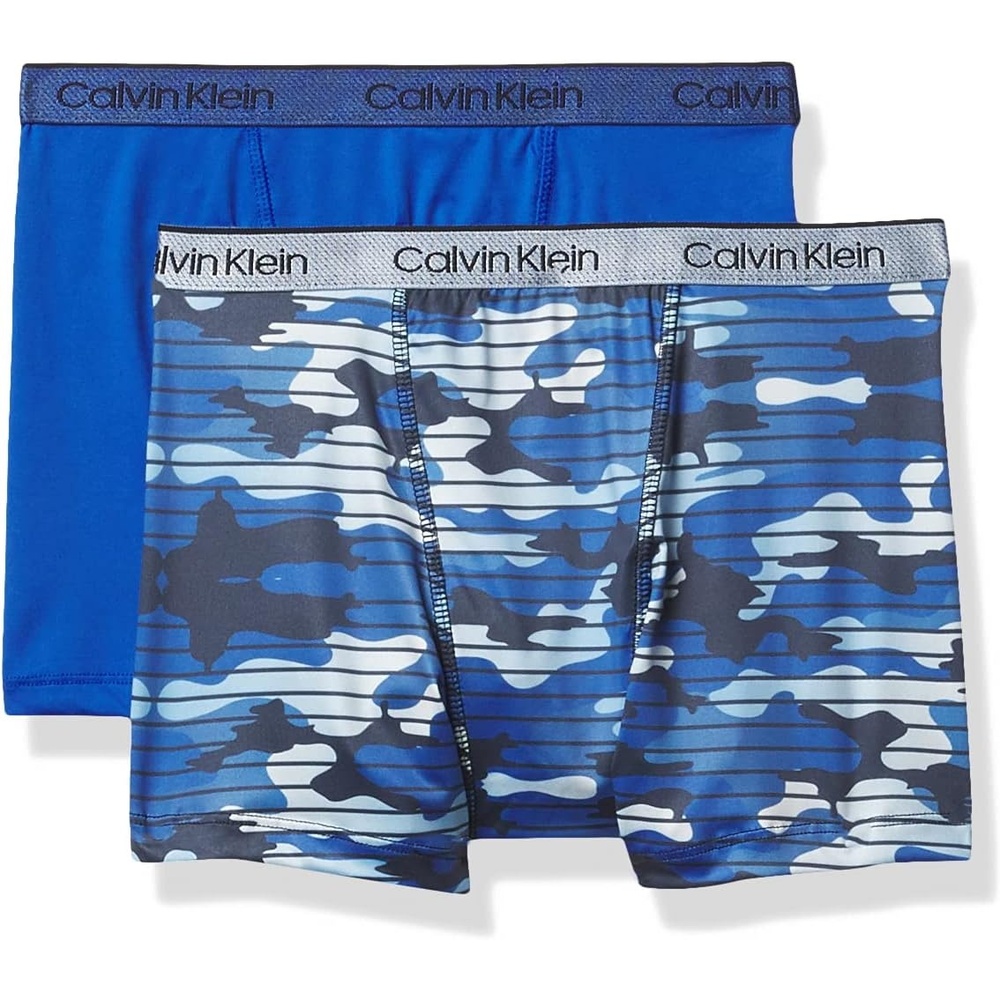 image:imageCalvin Klein Kids Boys Performance Boxer Brief Underwear 2PackCamoBlue