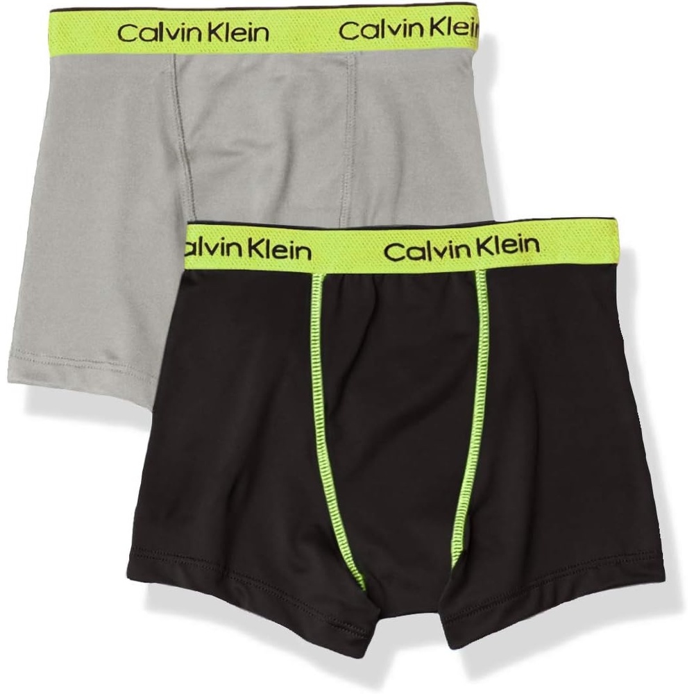 image:imageCalvin Klein Kids Boys Performance Boxer Brief Underwear 2PackNeutral GreyBlack