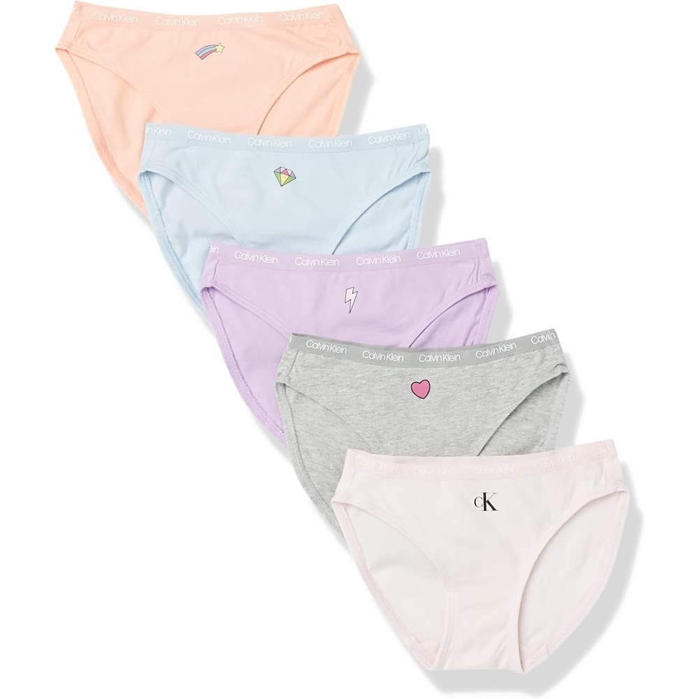 image:imageCalvin Klein Kids Girls Modern Cotton Bikini Underwear 5PackFun Icons