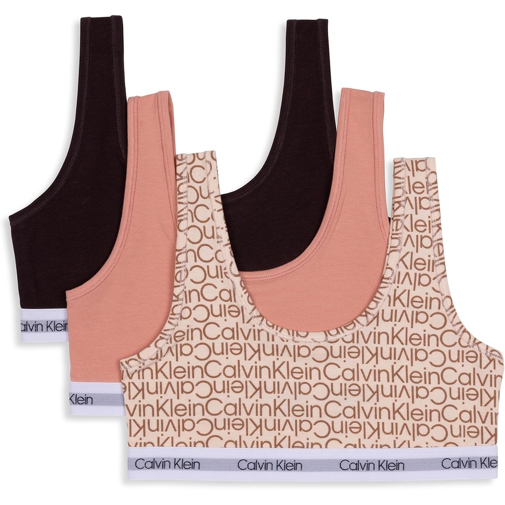 image:imageCalvin Klein Kids Girls Modern Cotton Bralette 3PackSand Vast Calvin KleinRose DawnWoodland
