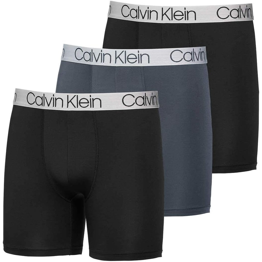 image:imageCalvin Klein Mens 3 Pack Chromatic Microfiber Boxer Briefs BlackGreyBlack Large