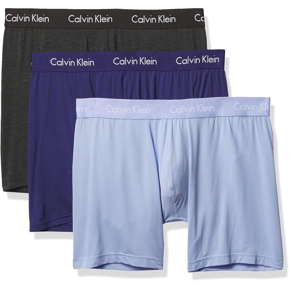 image:imageCalvin Klein Mens Body Modal Boxer Briefs 3PackCharcoal Heather  Prepster Blue  Soft Grape