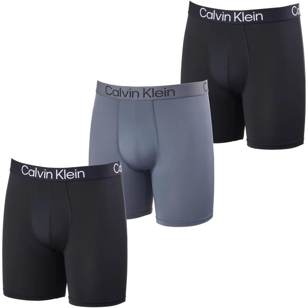 image:imageCalvin Klein Mens Boxer Brief Moisture Wicking 3pack US Alpha Medium Regular Regular BlackBlackGray