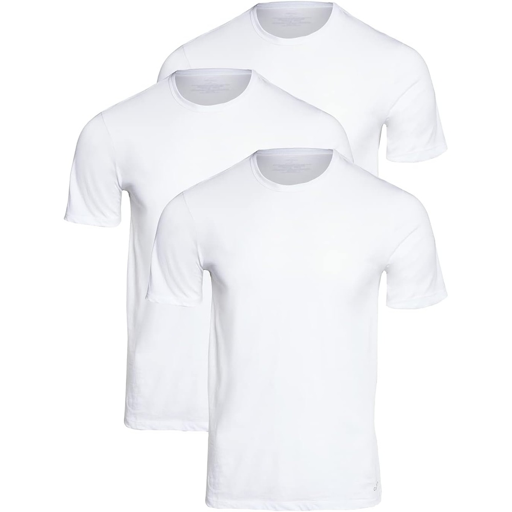 image:imageCalvin Klein Mens Cotton Classic 3Pack Slim Undershirts3 White  Crewneck
