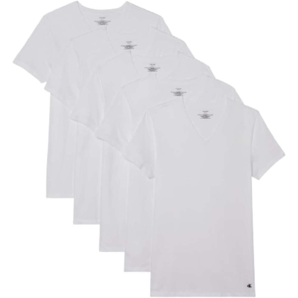 image:imageCalvin Klein Mens Cotton Classics 5Pack Undershirts5 White Vneck