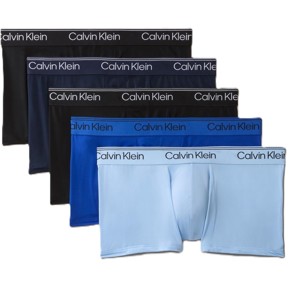 image:imageCalvin Klein Mens Micro Stretch 5pack Low Rise Trunk2 Black  1 Shoreline  1 Royalty  1 Blue Bell