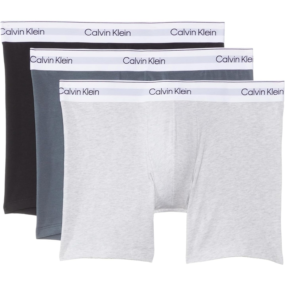 image:imageCalvin Klein Mens Modern Cotton Stretch Boxer Brief 3packBlackLight Grey HeatherTurbulence