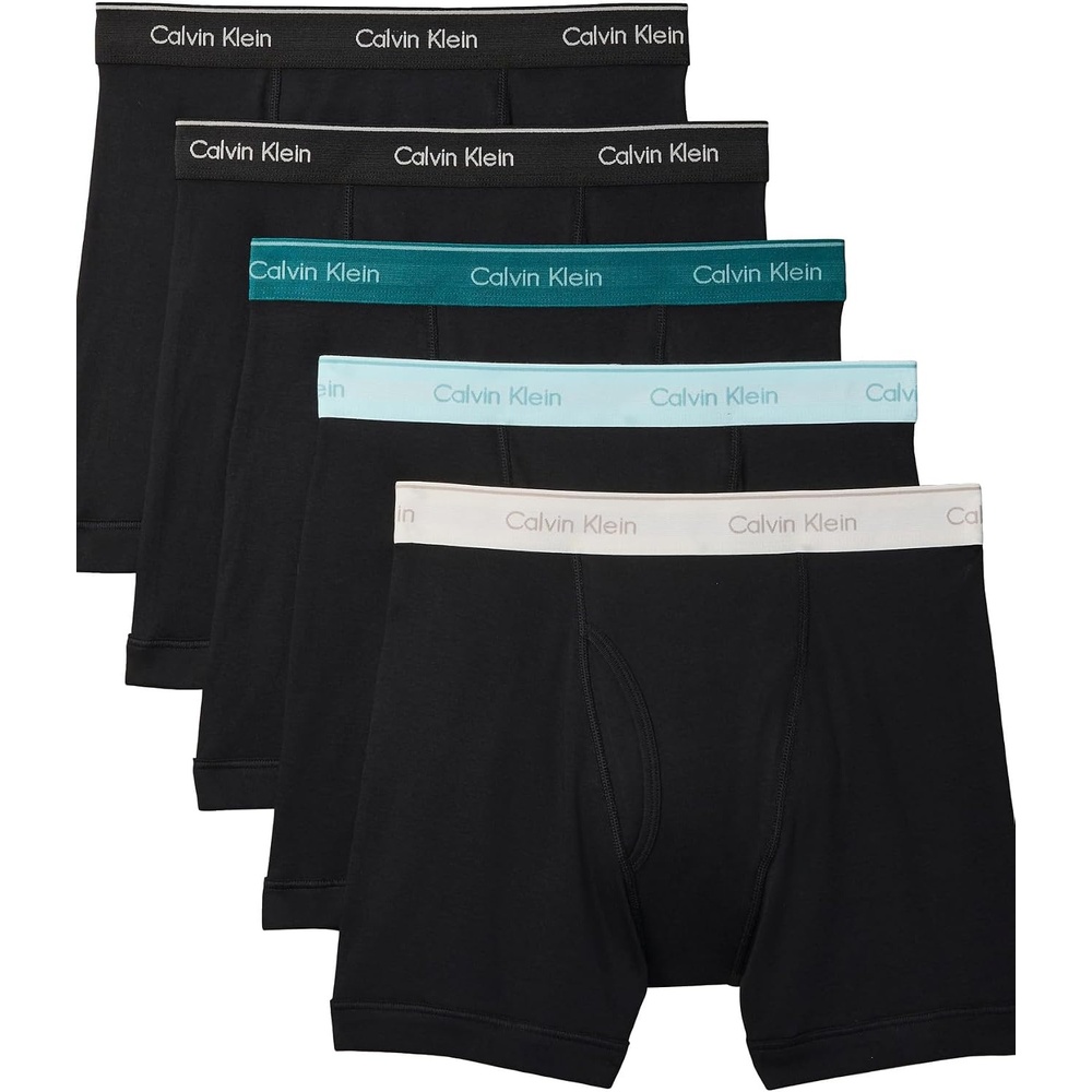 image:imageCalvin Klein Mens Underwear Cotton Classics 5pack Boxer Brief2 Black Bodies W Black  Niagara Falls Mist  White Sand  Aqua Bar Wbs