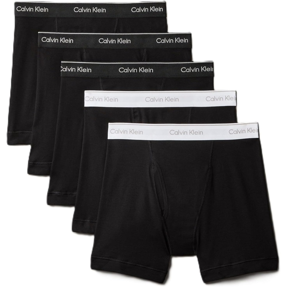 image:imageCalvin Klein Mens Underwear Cotton Classics 5pack Boxer Brief3 Black Bodies W  Black Wb  2 Black Bodies W  White Wb
