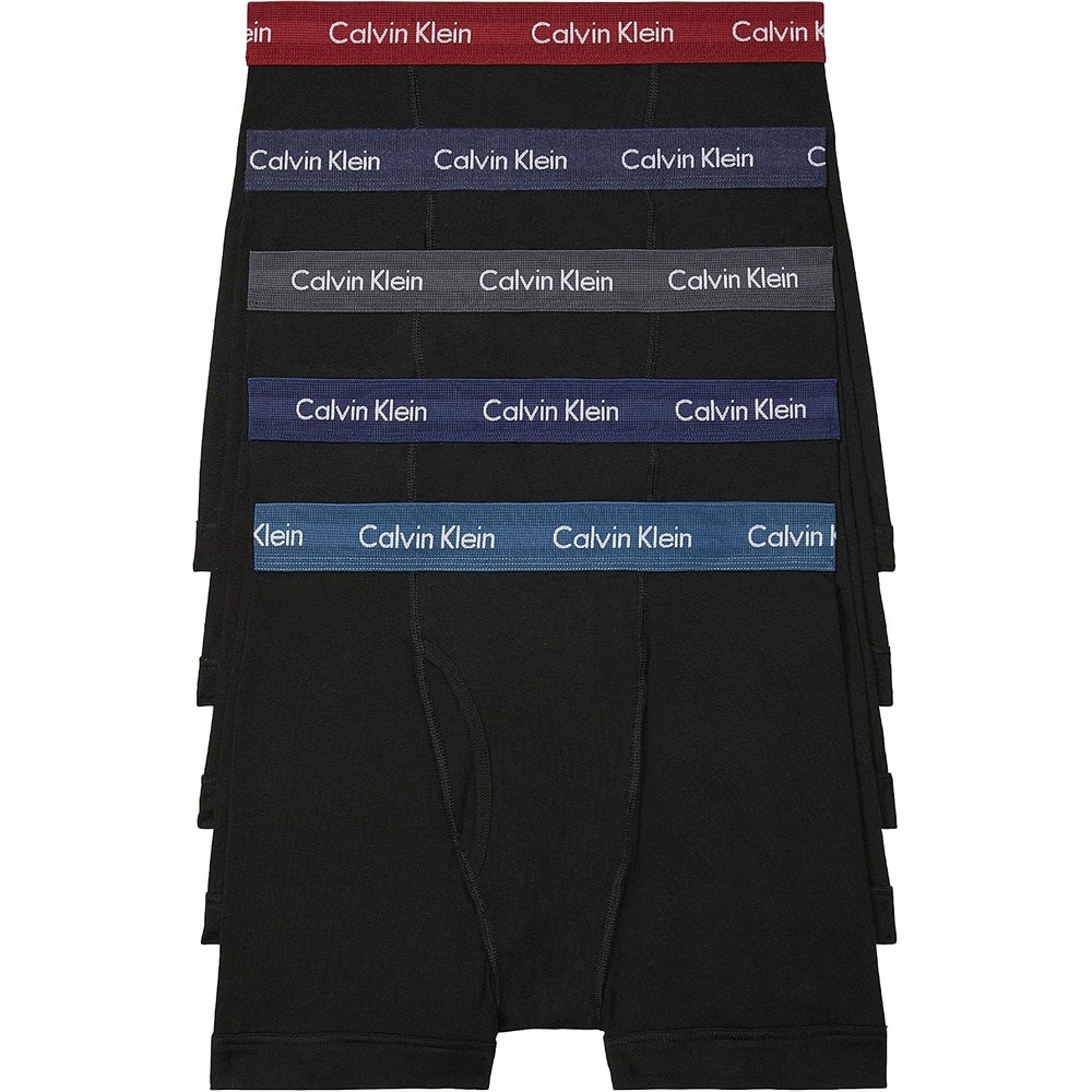 image:imageCalvin Klein Mens Underwear Cotton Classics 5pack Boxer BriefBlack Bodies W Laquer  Phantom  Riverbed Heather  Riverbed  Chino Blue