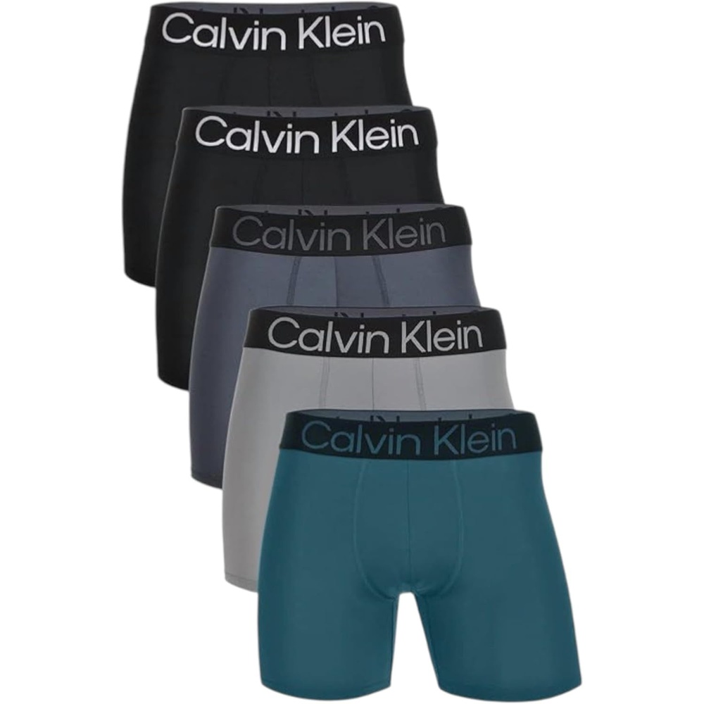 image:imageCalvin Klein Microfiber 5Pack Boxer BriefsGrey Heather Multi