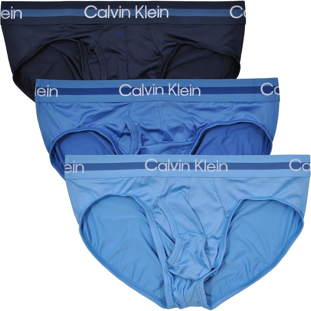 image:imageCalvin Klein Microfiber Stretch 3pack Hip BriefsAssorted Blue